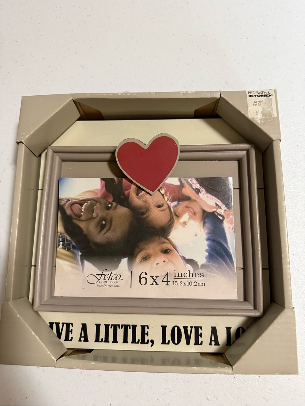 Fetco Live a Little Love a Lot 6x4 Photo Frame Heart Clip 8x8